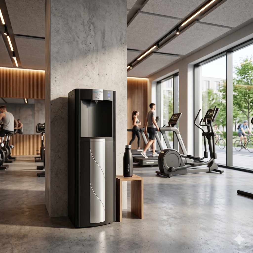 Gulvmodel fra RENT A COOLER i et moderne fitnesscenter